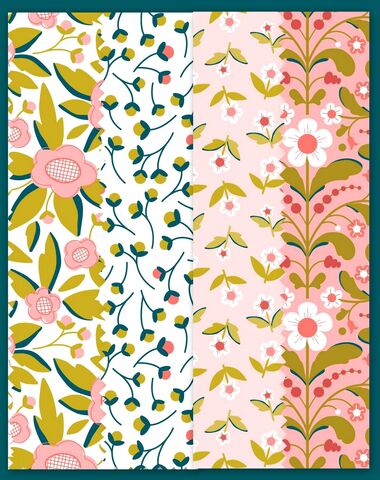 Cotton,Quilt,Fabric,Nordic,Spring,Coolness,Art,Deco,Floral,1/2,Yard,Sampler,Bundle,,quilt backing, dresses, quilt fabric,cotton material,auntie chris quilt,sewing,crafts,quilting,online fabric,sale fabric