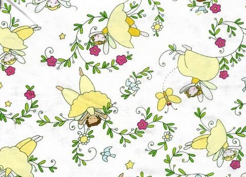 Cotton,Quilt,Fabric,Believe,Fairy,Princess,Floral,Girls,White,Multi,,quilt backing, dresses, quilt fabric,cotton material,auntie chris quilt,sewing,crafts,quilting,online fabric,sale fabric