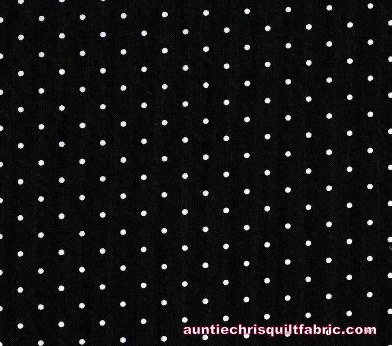 Good Buy Cotton Quilt Fabric Quilters Small Dots Black White - product image