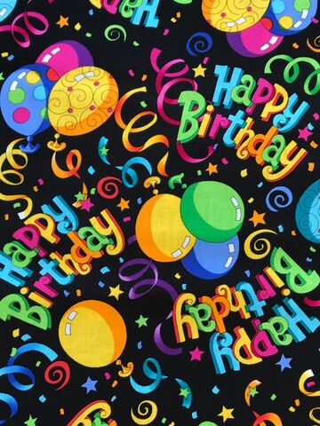 Cotton,Quilt,Fabric,HAPPY,BIRTHDAY,Celebration,Party,Balloons,Confetti,,quilt backing, dresses, quilt fabric,cotton material,auntie chris quilt,sewing,crafts,quilting,online fabric,sale fabric