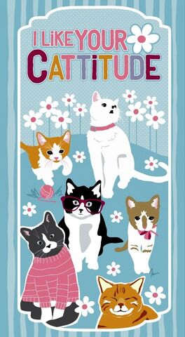 Good,Buy,Cotton,Quilt,Fabric,Slight,Flaw,Cattitude,Kitty,Cats,Panel,,quilt backing, dresses, quilt fabric,cotton material,auntie chris quilt,sewing,crafts,quilting,online fabric,sale fabric