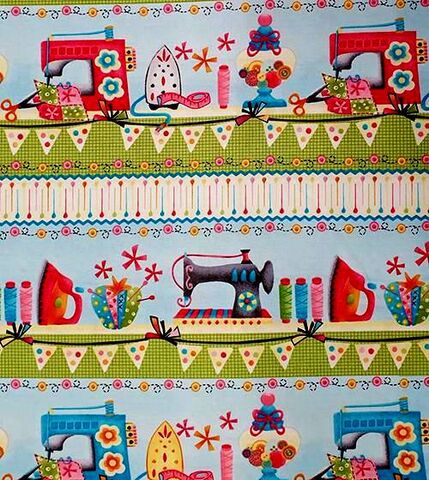 Cotton,Quilt,Fabric,One,Stitch,At,A,Time,Sewing,Machine,Stripe,Multi,,quilt backing, dresses, quilt fabric,cotton material,auntie chris quilt,sewing,crafts,quilting,online fabric,sale fabric