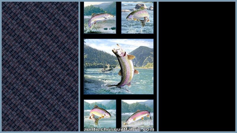 Easy Fabric Panel Quilt Kit Tight Lines Trout Scenic Wildlife - product images  of 
