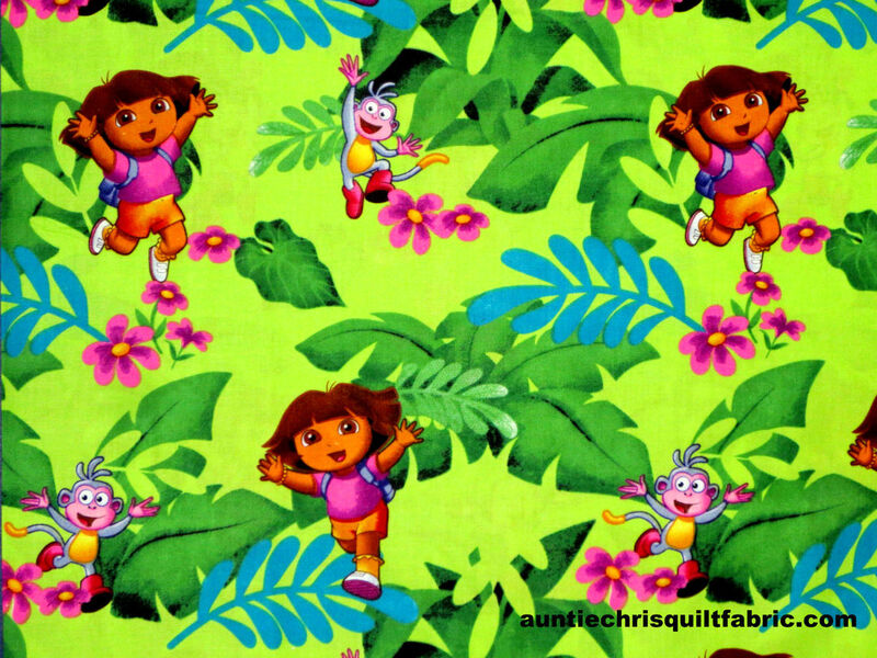 Good Buy  Cotton Quilt Fabric Nickelodeon One Hip Explorer Dora Fabric Jungle  - product images  of 
