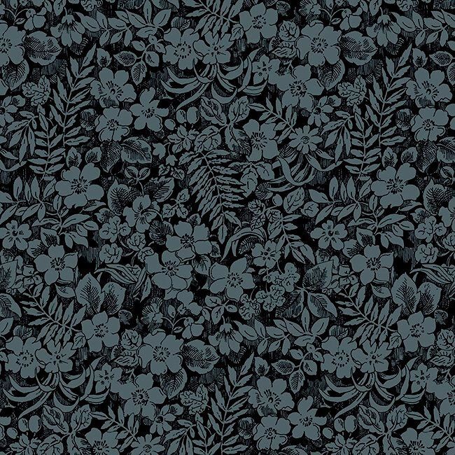 Good Buy Cotton Quilt Fabric Starlight Garden Tone On Tone Floral Black - product image