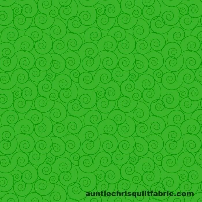 Good Buy Cotton Quilt Fabric Linda's Scrolls Kelly Green Swirly Tone On Tone - product image