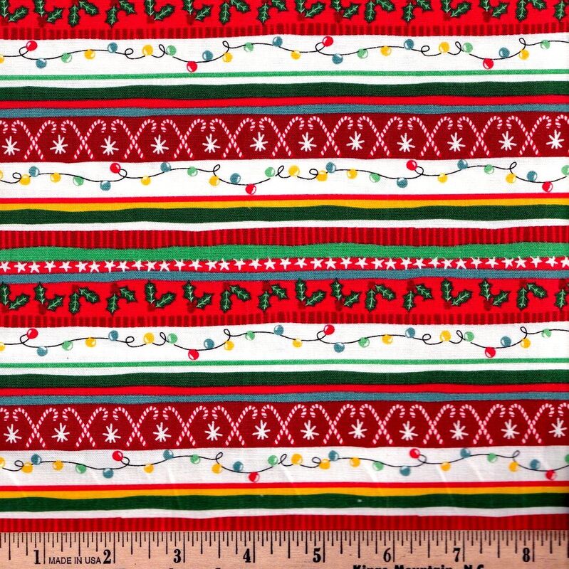 Cotton Quilt Fabric Christmas Holiday Tinsel Stripe Multi - product images  of 