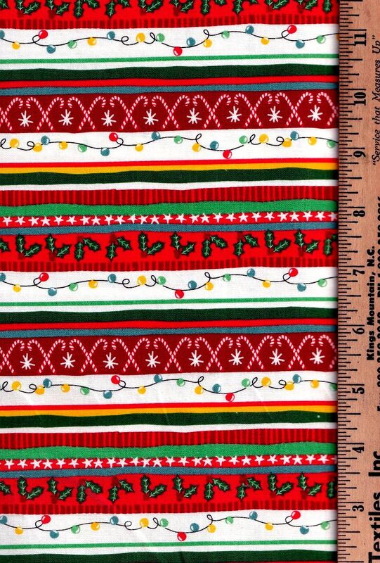 Cotton Quilt Fabric Christmas Holiday Tinsel Stripe Multi - product images  of 