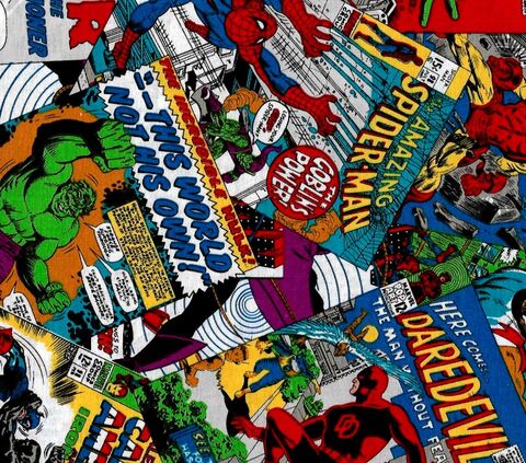 Cotton,Quilt,Fabric,Marvel,Comic,Books,Allover,Super,Heroes,Multi,,quilt backing, dresses, quilt fabric,cotton material,auntie chris quilt,sewing,crafts,quilting,online fabric,sale fabric