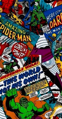 Cotton Quilt Fabric Marvel Comic Books Allover Super Heroes Multi - product images  of 