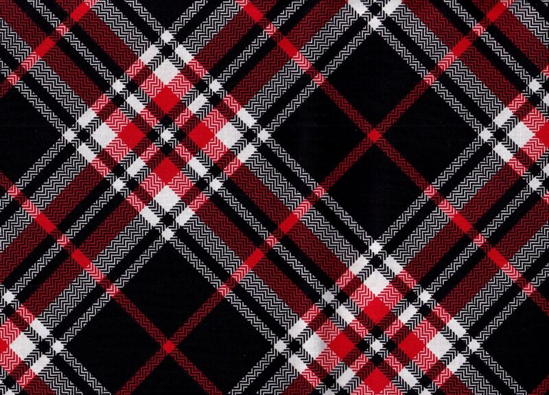 Cotton Quilt Fabric 3 Wishes Red Black Diagonal Plaid  - product images  of 