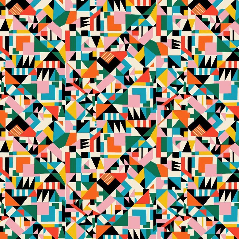 Cotton Quilt Fabric Art Haus Stotzi Geo Multi Pop Art - product images  of 