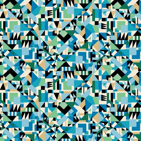 Cotton,Quilt,Fabric,Art,Haus,Stotzi,Geo,Cerulean,Pop,,quilt backing, dresses, quilt fabric,cotton material,auntie chris quilt,sewing,crafts,quilting,online fabric,sale fabric