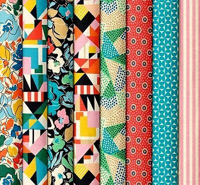 Cotton Quilt Fabric Art Haus Stotzi Geo Cerulean Pop Art - product images  of 