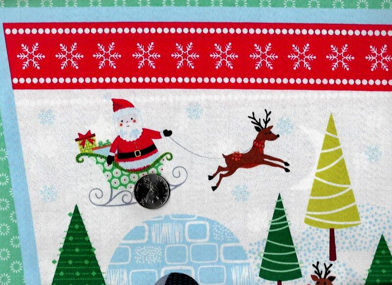 Cotton Quilt Fabric Frosty Christmas Large Stocking 4 Small Stocking/ Gift Card Holders 2 Tags - product images  of 