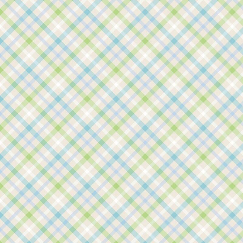 Cotton Quilt Fabric Quality Flannel Pattern Play Baby Plaid Aquamarine Blue  - product images  of 