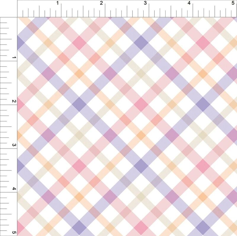 Cotton Quilt Fabric Quality Flannel Pattern Play Baby Plaid Cantalope  - product images  of 