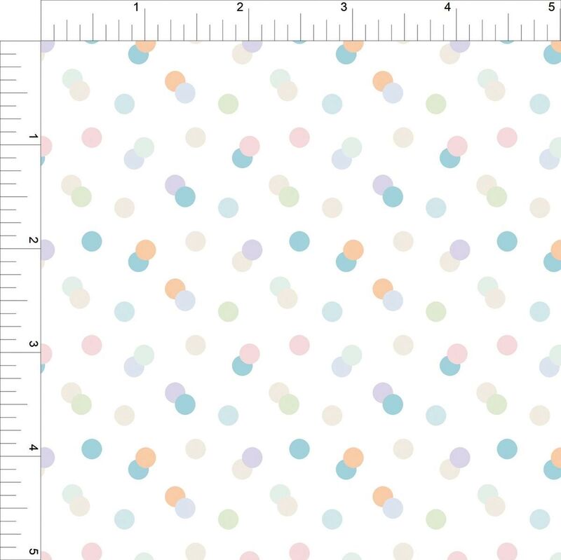 Cotton Quilt Fabric Quality Flannel Pattern Play Spotty Dotty White Multi  - product images  of 
