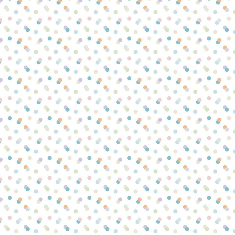 Cotton Quilt Fabric Quality Flannel Pattern Play Spotty Dotty White Multi  - product images  of 