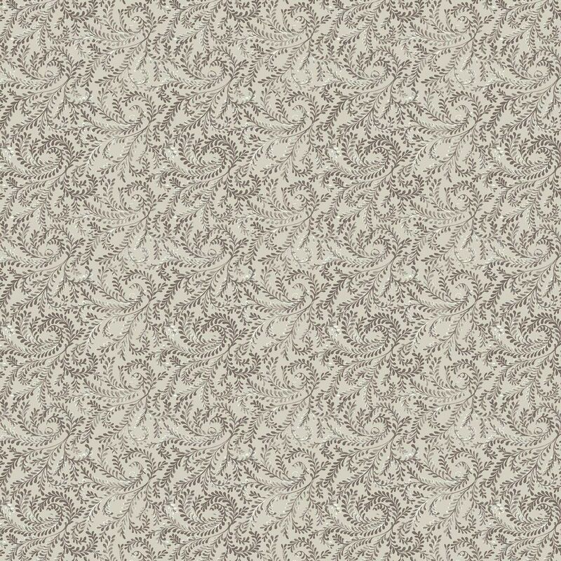 Cotton Quilt Fabric Witley Court Leafy Garland Lt Pewter - product images  of 