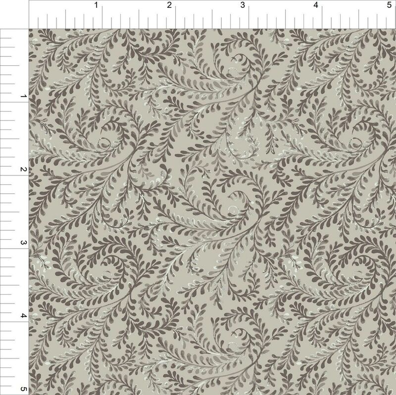 Cotton Quilt Fabric Witley Court Leafy Garland Lt Pewter - product images  of 