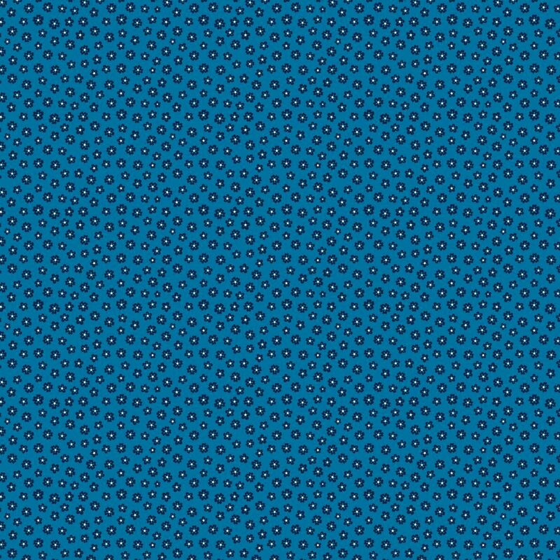 Cotton Quilt Fabric In Full Bloom Cheery Blossoms Azure blue - product images  of 