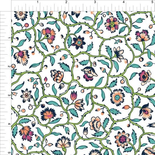 Cotton Quilt Fabric In Full Bloom Ramble White Multi - product images  of 