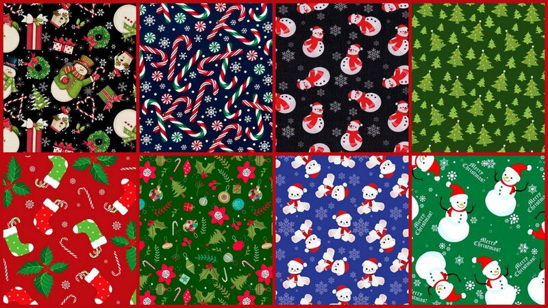Christmas Quilt Fabric Stash Builder Holly Jolly 1/4 Yard Bundle  2 Yards - product image