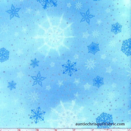 Fat Quarter Shop Cotton Fabric Pre Cut Fat Quarters  Snowflake Silver Stardust Metallic Stars - product images  of 