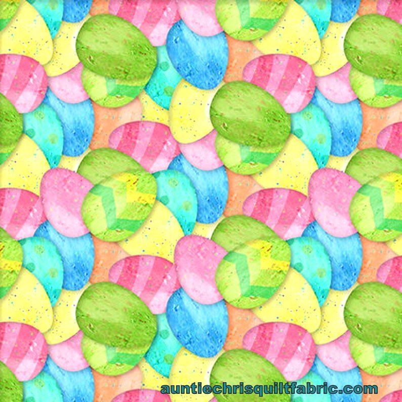 Fat Quarter Shop Cotton Fabric Pre Cut Fat Quarters Easter Parade Pastel Easter Eggs - product images  of 