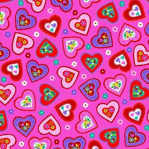 Fat Quarter Shop Cotton Fabric Pre Cut Fat Quarters Love Is Forever Scattered Hearts  - product images  of 