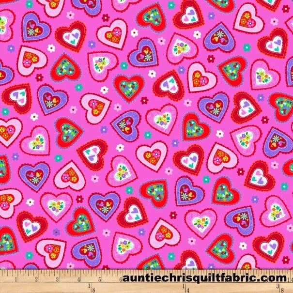 Fat Quarter Shop Cotton Fabric Pre Cut Fat Quarters Love Is Forever Scattered Hearts  - product images  of 