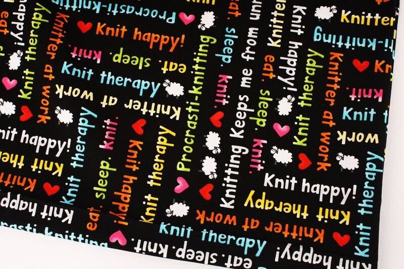 Fat Quarter Shop Cotton Fabric Pre Cut Fat Quarters Knit Happy Stitches of Love Knit Phrases - product images  of 