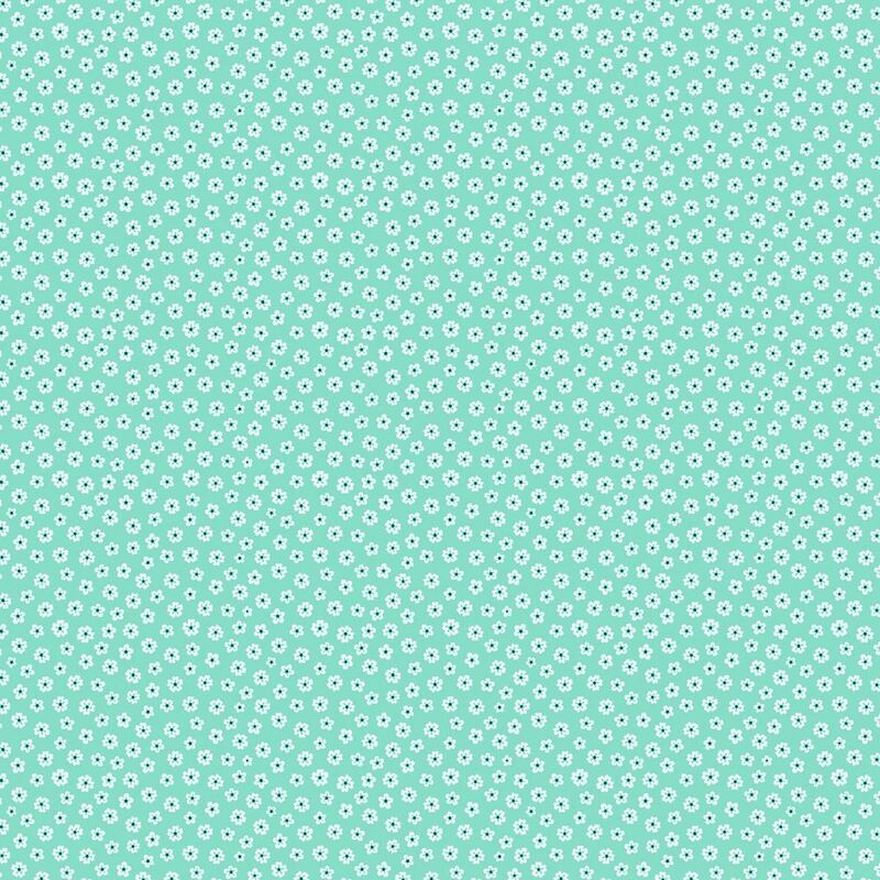 Cotton Quilt Fabric In Full Bloom Cheery Blossoms Sea Glass - product images  of 