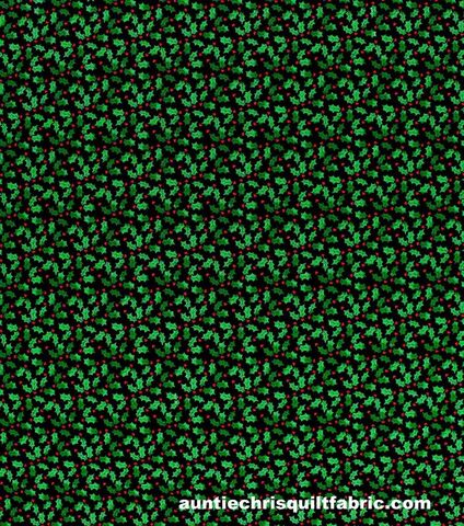 Fat,Quarter,Shop,Cotton,Fabric,Pre,Cut,Quarters,Christmas,Holly,On,Black,Multi,,quilt backing, dresses, quilt fabric,cotton material,auntie chris quilt,sewing,crafts,quilting,online fabric,sale fabric