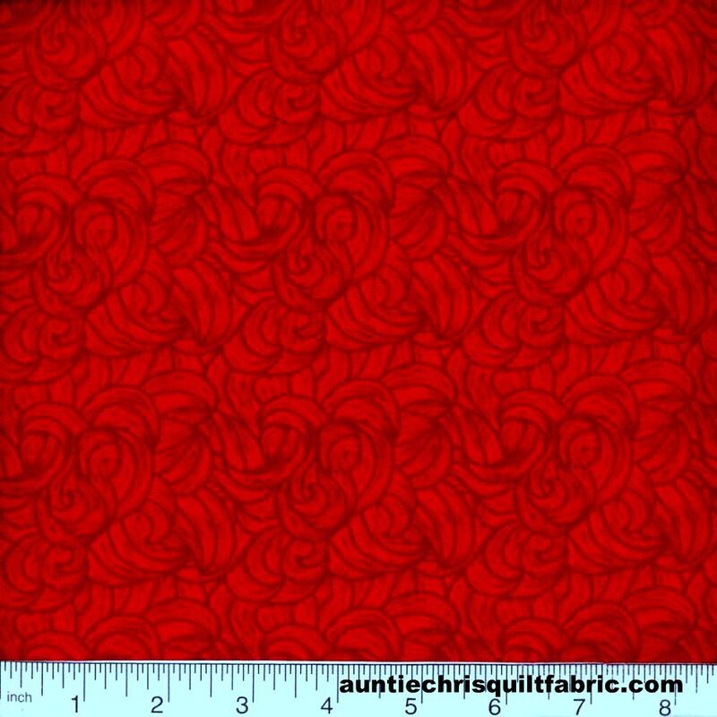 Fat Quarter Shop Cotton Fabric Pre Cut Fat Quarters Swirly Blender Berry Red - product images  of 