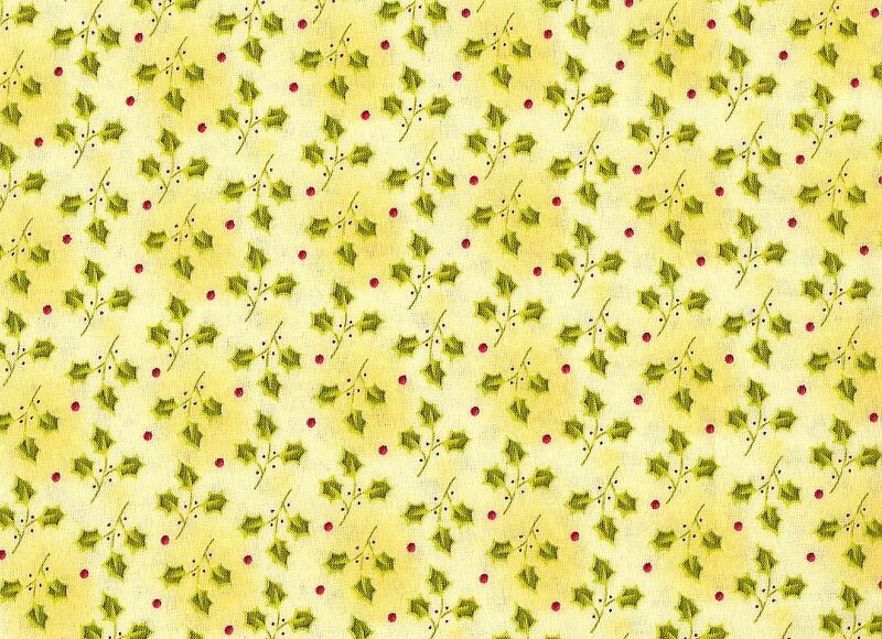 Fat Quarter Shop Cotton Fabric Pre Cut Fat Quarters Christmas All Things Christmas Holly Buttercream - product images  of 