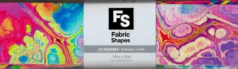 Cotton Quilt Fabric FS Fabric Shapes 10" Squares Multi Bright - product images  of 