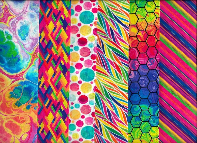 Cotton Quilt Fabric FS Fabric Shapes 10" Squares Multi Bright - product images  of 