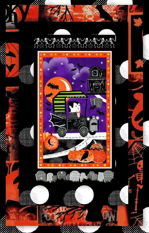 Easy Fabric Panel Quilt Kit Fangtastic Glow In Dark Halloween Kit  - product images  of 
