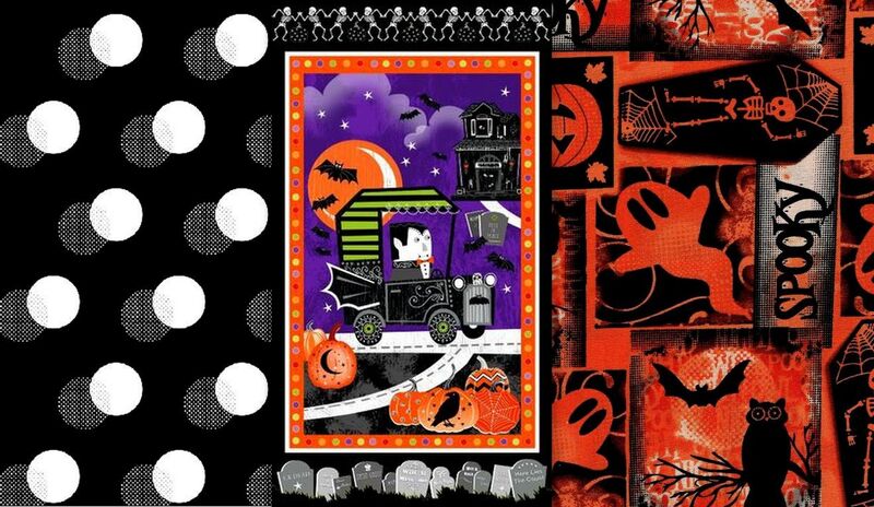 Easy Fabric Panel Quilt Kit Fangtastic Glow In Dark Halloween Kit  - product images  of 