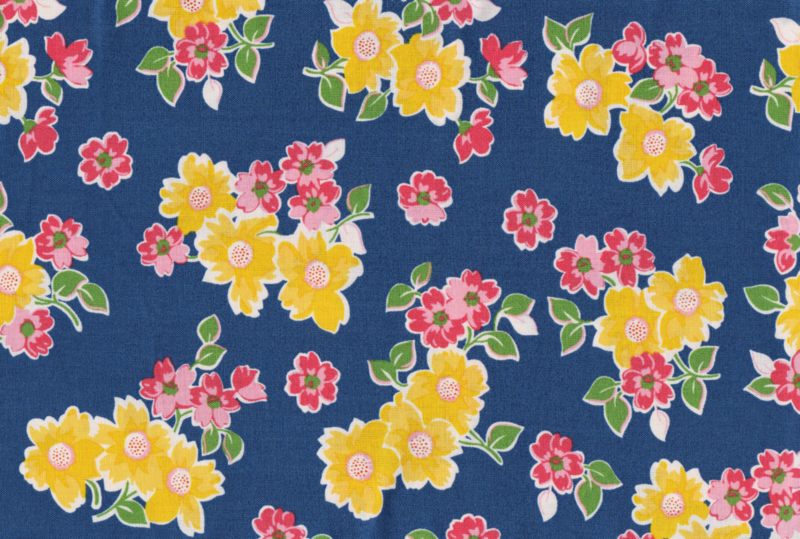 Fat Quarter Shop Cotton Fabric Pre Cut Fat Quarters Jitterbug Floral Blue  - product images  of 