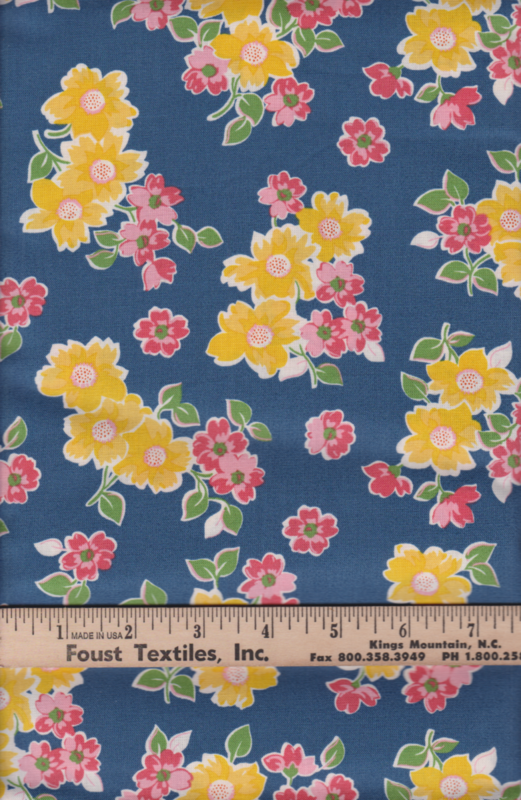 Fat Quarter Shop Cotton Fabric Pre Cut Fat Quarters Jitterbug Floral Blue  - product images  of 