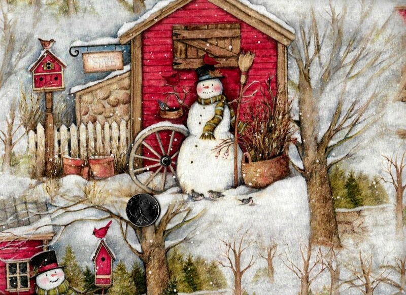 Cotton Quilt Fabric Christmas Holiday Barn Susan Winget Multi - product images  of 