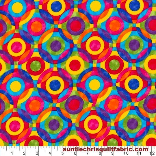 Good Buy Cotton Quilt Fabric Multi Textured Tonal Geometric Circles Multi - product images  of 