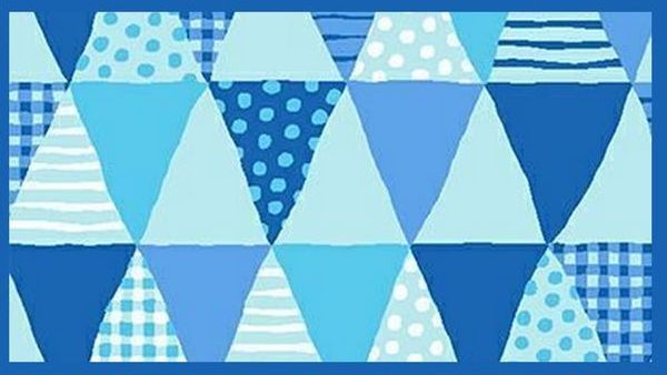 Good Buy Cotton Quilt Fabric Cuteville Banners Blue - product image
