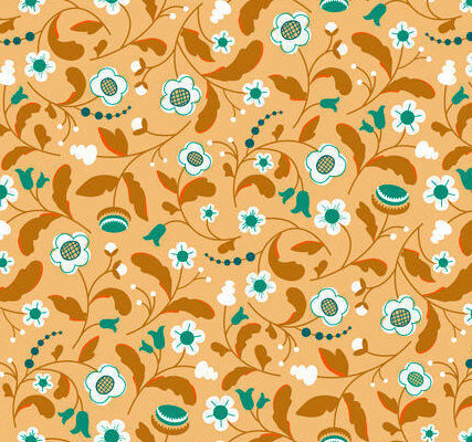 Cotton Quilt Fabric Nordic Spring Warmness Art Deco Floral 3 yard Medley  - product images  of 