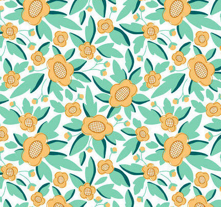 Cotton Quilt Fabric Nordic Spring Warmness Art Deco Floral 3 yard Medley  - product images  of 
