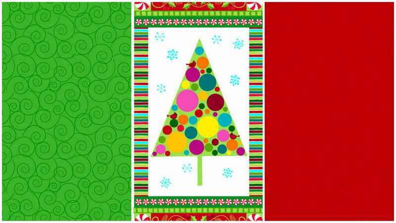 Easy Fabric Panel Quilt Kit Very Merry Modern Christmas Tree Kit  - product images  of 