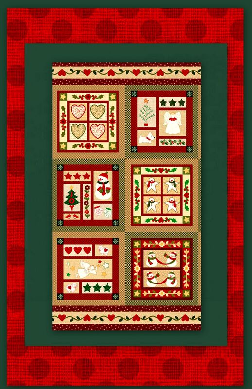 Easy Fabric Panel Quilt Kit Wrapped In Joy Christmas Kit  - product images  of 